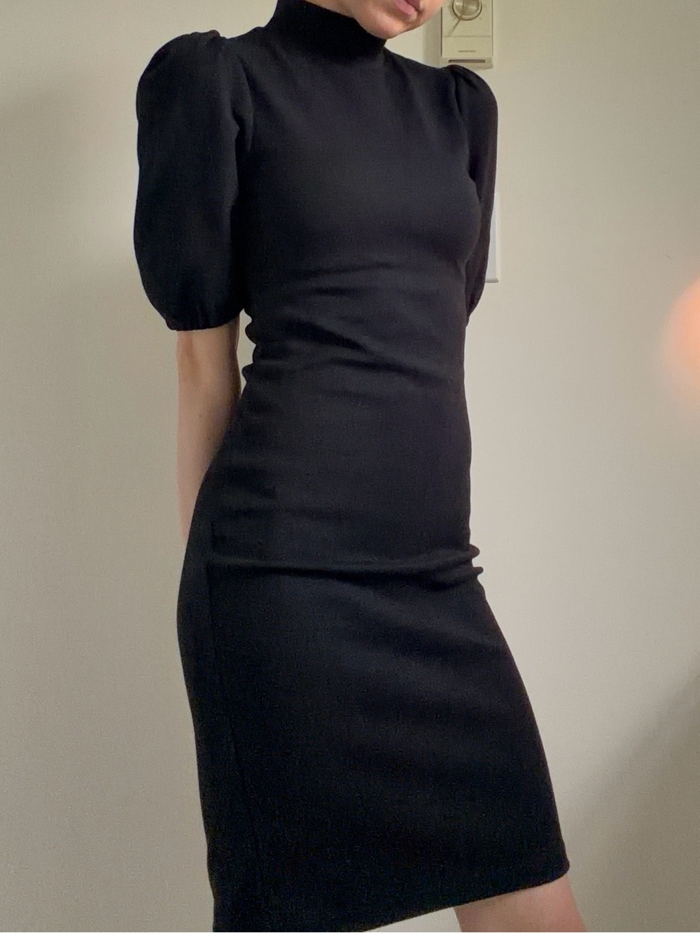 Le Chateau Black Mockneck Dress